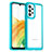 Silicone Transparent Frame Case Cover J01S for Samsung Galaxy A33 5G Cyan