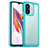 Silicone Transparent Frame Case Cover J01S for Xiaomi Redmi 12C 4G Cyan