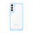 Silicone Transparent Frame Case Cover M03 for Samsung Galaxy S21 5G Blue