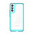 Silicone Transparent Frame Case Cover M03 for Samsung Galaxy S21 5G Cyan