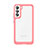 Silicone Transparent Frame Case Cover M03 for Samsung Galaxy S21 5G Red