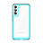 Silicone Transparent Frame Case Cover M03 for Samsung Galaxy S22 5G Cyan