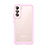 Silicone Transparent Frame Case Cover M03 for Samsung Galaxy S22 Plus 5G Pink