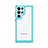 Silicone Transparent Frame Case Cover M03 for Samsung Galaxy S23 Ultra 5G Cyan