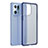 Silicone Transparent Frame Case Cover W01L for Oppo Find X5 Pro 5G Blue