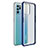 Silicone Transparent Frame Case Cover W01L for Oppo Reno6 Z 5G Blue