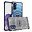 Silicone Transparent Frame Case Cover WL1 for Samsung Galaxy S20 5G Navy Blue