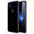 Silicone Transparent Matte Finish Frame Case for Apple iPhone X Blue