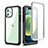 Silicone Transparent Mirror Frame Case 360 Degrees for Apple iPhone 12 Mini Black