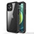 Silicone Transparent Mirror Frame Case 360 Degrees for Apple iPhone 12 Mini Black