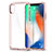 Silicone Transparent Mirror Frame Case 360 Degrees for Apple iPhone X Pink