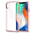 Silicone Transparent Mirror Frame Case 360 Degrees for Apple iPhone Xs Max Pink
