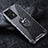 Silicone Transparent Mirror Frame Case 360 Degrees with Magnetic Finger Ring Stand AM1 for Realme 9 Pro 5G Gray
