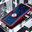 Silicone Transparent Mirror Frame Case 360 Degrees with Magnetic Finger Ring Stand for OnePlus 7 Pro Red