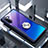 Silicone Transparent Mirror Frame Case 360 Degrees with Magnetic Finger Ring Stand for Samsung Galaxy Note 10 5G Blue