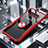 Silicone Transparent Mirror Frame Case 360 Degrees with Magnetic Finger Ring Stand for Samsung Galaxy S10e Red