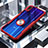 Silicone Transparent Mirror Frame Case 360 Degrees with Magnetic Finger Ring Stand for Xiaomi Redmi Note 7 Red