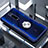 Silicone Transparent Mirror Frame Case 360 Degrees with Magnetic Finger Ring Stand T01 for Xiaomi Mi 9T Pro Blue