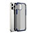 Silicone Transparent Mirror Frame Case Cover for Apple iPhone 12 Pro Max Blue