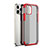 Silicone Transparent Mirror Frame Case Cover for Apple iPhone 12 Pro Red