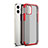 Silicone Transparent Mirror Frame Case Cover for Apple iPhone 12 Red