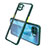 Silicone Transparent Mirror Frame Case Cover for Oppo Reno4 F Midnight Green