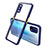 Silicone Transparent Mirror Frame Case Cover for Realme X7 Pro 5G Blue