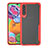 Silicone Transparent Mirror Frame Case Cover H01 for Samsung Galaxy A90 5G Red