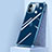 Silicone Transparent Mirror Frame Case Cover H02 for Apple iPhone 12 Blue