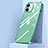 Silicone Transparent Mirror Frame Case Cover H02 for Apple iPhone 12 Green