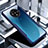 Silicone Transparent Mirror Frame Case Cover H02 for OnePlus 7T Blue
