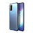 Silicone Transparent Mirror Frame Case Cover H02 for Samsung Galaxy S20 Blue