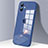 Silicone Transparent Mirror Frame Case Cover H06 for Apple iPhone 12 Blue