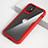 Silicone Transparent Mirror Frame Case Cover M01 for Apple iPhone 12 Red