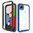 Silicone Transparent Mirror Frame Case Cover M01 for Google Pixel 4a Blue