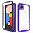 Silicone Transparent Mirror Frame Case Cover M01 for Google Pixel 4a Purple