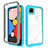 Silicone Transparent Mirror Frame Case Cover M01 for Google Pixel 4a Sky Blue