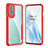 Silicone Transparent Mirror Frame Case Cover M02 for OnePlus 8T 5G Red