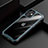 Silicone Transparent Mirror Frame Case Cover M03 for Apple iPhone 12 Blue