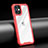 Silicone Transparent Mirror Frame Case Cover M04 for Apple iPhone 12 Mini Red