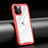 Silicone Transparent Mirror Frame Case Cover M04 for Apple iPhone 12 Pro Max Red