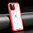 Silicone Transparent Mirror Frame Case Cover M04 for Apple iPhone 12 Pro Red