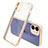 Silicone Transparent Mirror Frame Case Cover M05 for Apple iPhone 12 Gold
