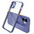 Silicone Transparent Mirror Frame Case Cover M05 for Apple iPhone 12 Mini Purple