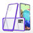 Silicone Transparent Mirror Frame Case Cover MQ1 for Samsung Galaxy A71 5G Purple