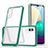 Silicone Transparent Mirror Frame Case Cover MQ1 for Samsung Galaxy M02 Green