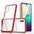 Silicone Transparent Mirror Frame Case Cover MQ1 for Samsung Galaxy M02 Red