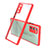 Silicone Transparent Mirror Frame Case Cover N02 for Samsung Galaxy Note 20 5G Red
