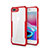 Silicone Transparent Mirror Frame Case Cover P01 for Apple iPhone 7 Plus Red
