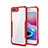 Silicone Transparent Mirror Frame Case Cover P01 for Apple iPhone 8 Plus Red